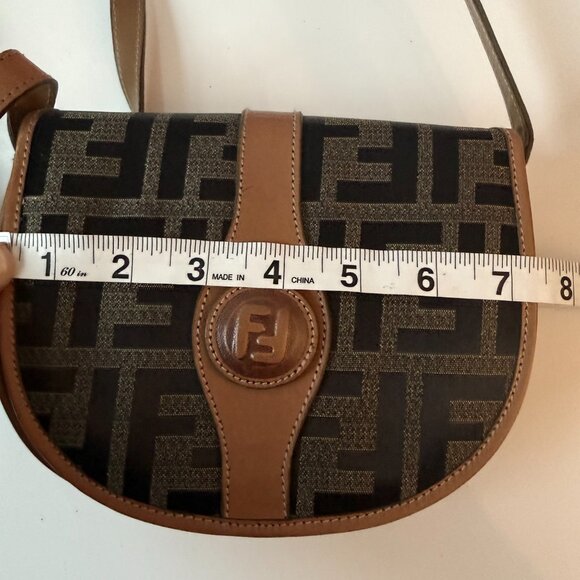 Vintage Zucca Print Saddle Bag | Monogram Logo 90s Style - Picture 11 of 13